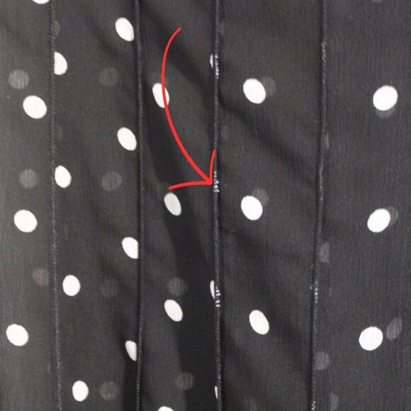 Sandra Darren Brown Polka dot Ruffled Hem Sheer Midi Dress Black Paneled Sz M - Picture 11 of 11